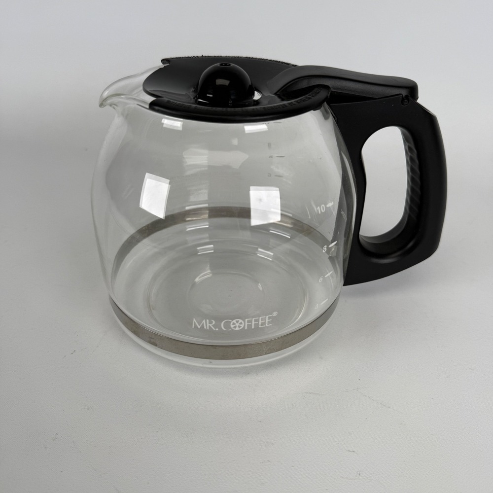 Mr. Coffee 12 Cup Replacement Carafe Glass Black Lid Handle Coffee Pot E222AJ